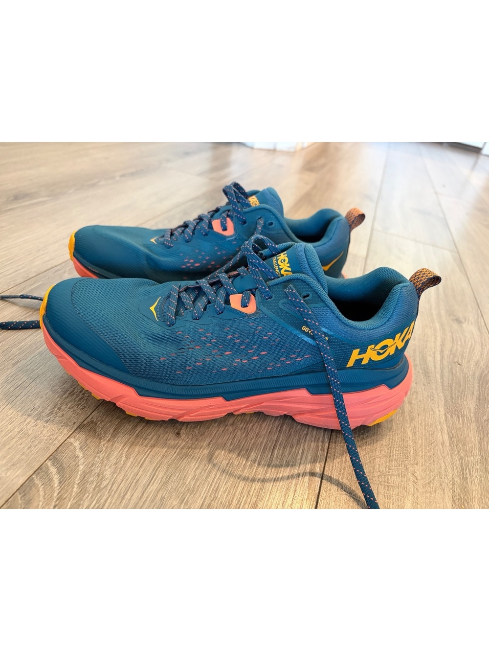 Hoka Challenger 6 GTX Trail Running Shoes — Teal/Coral, Women’s